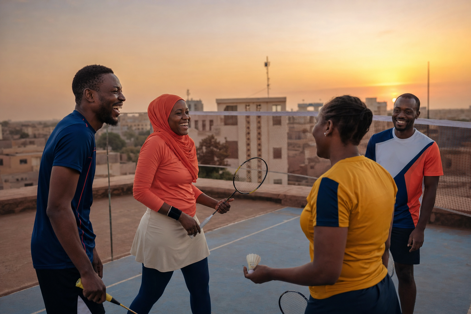 La communauté Bakanambé joue au badminton à Bamako